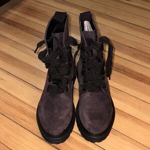 Catherine Malandrino Black and brown Suede Lace-Up Boots